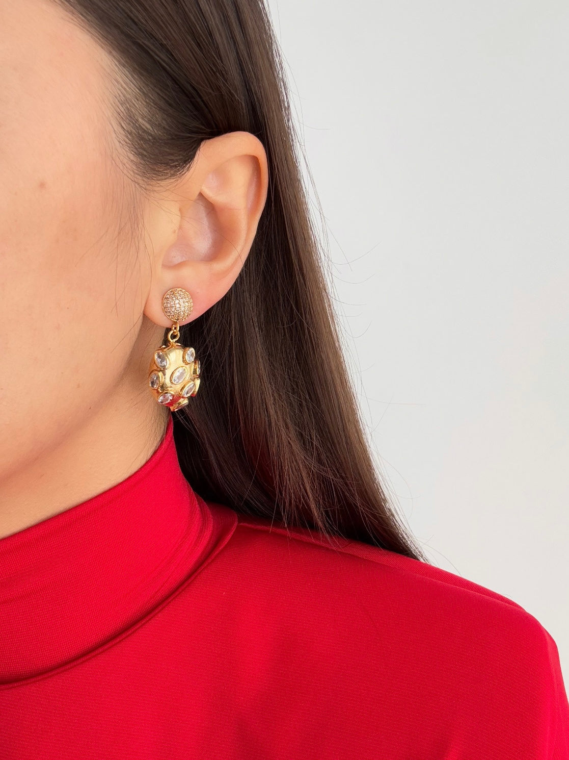 Gold-Plated Earrings with Stunning Stone Detail