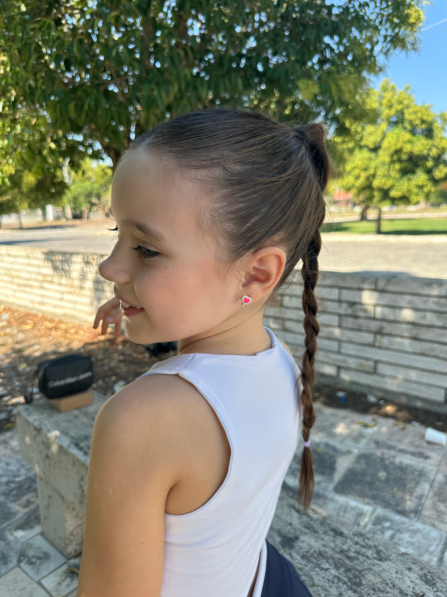 Zarif Princess Zirconia Silver Earrings for Kids