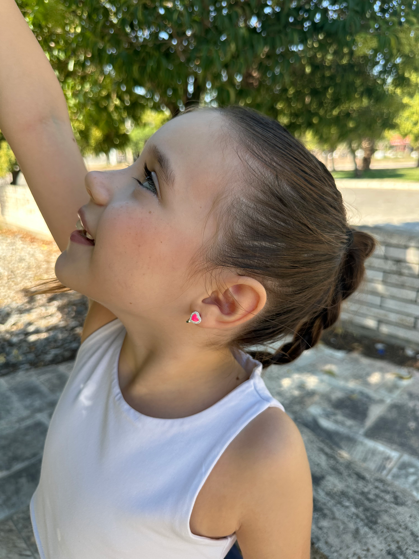 Zarif Princess Zirconia Silver Earrings for Kids