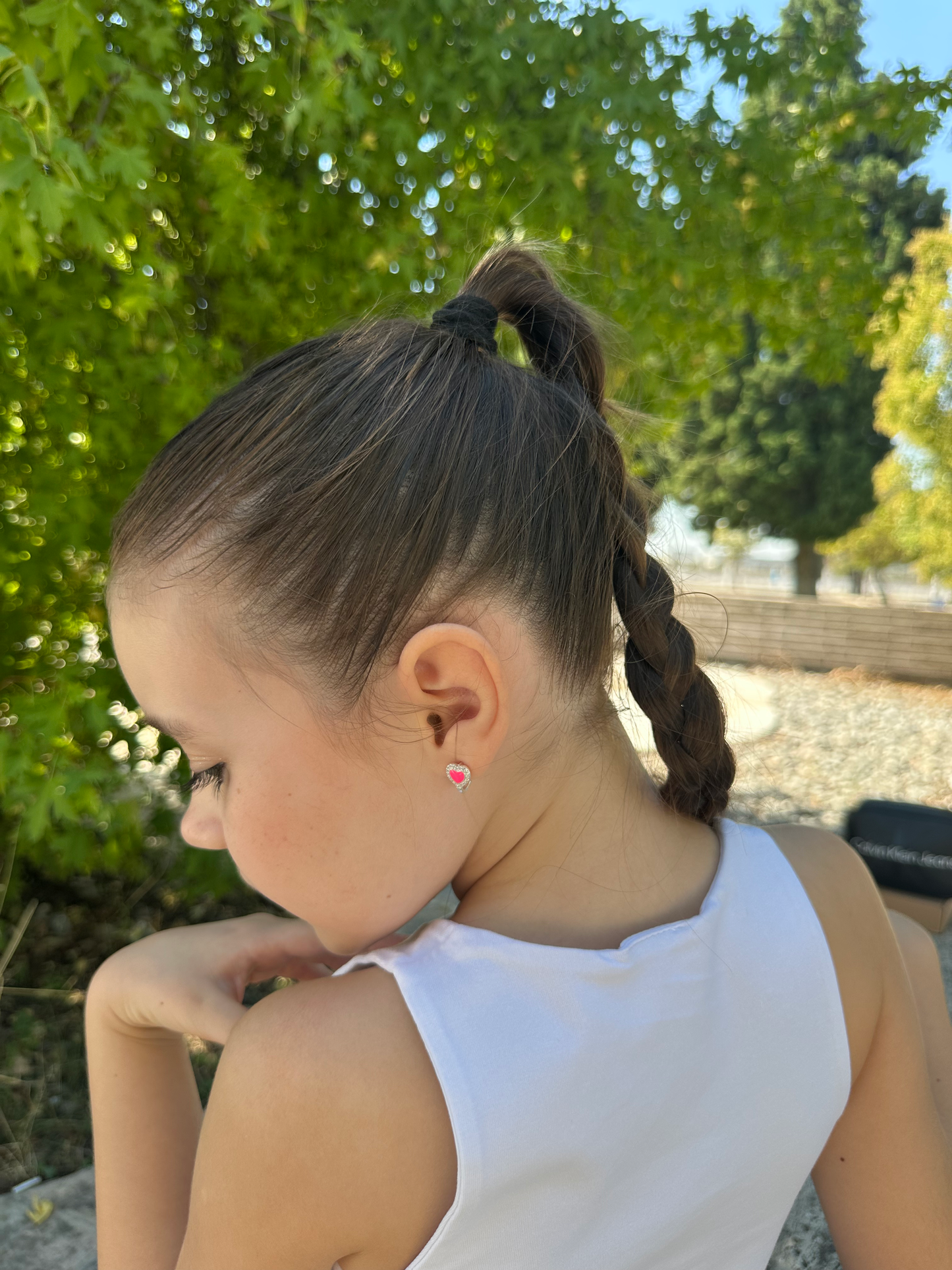 Zarif Princess Zirconia Silver Earrings for Kids