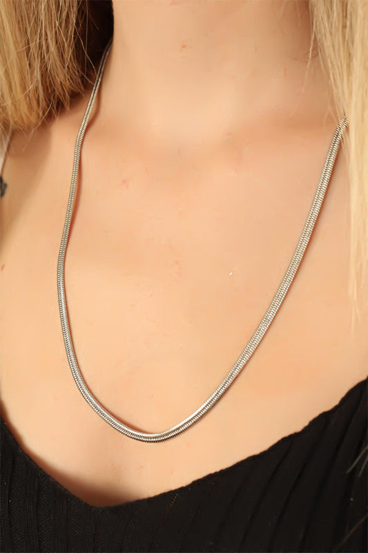 Trendy Silver-Plated Chain Necklace for Women - New Season Style