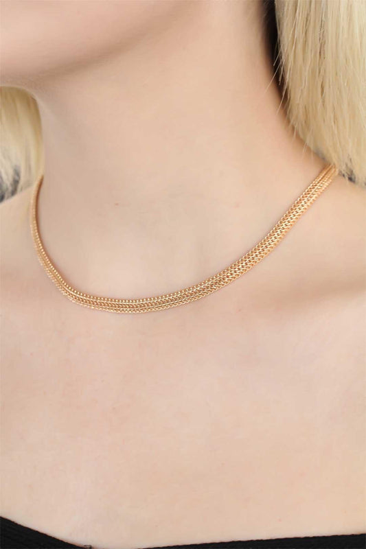 Elegant Rose Gold Chain Necklace for Women - Stylish Stainless Steel Jewelry