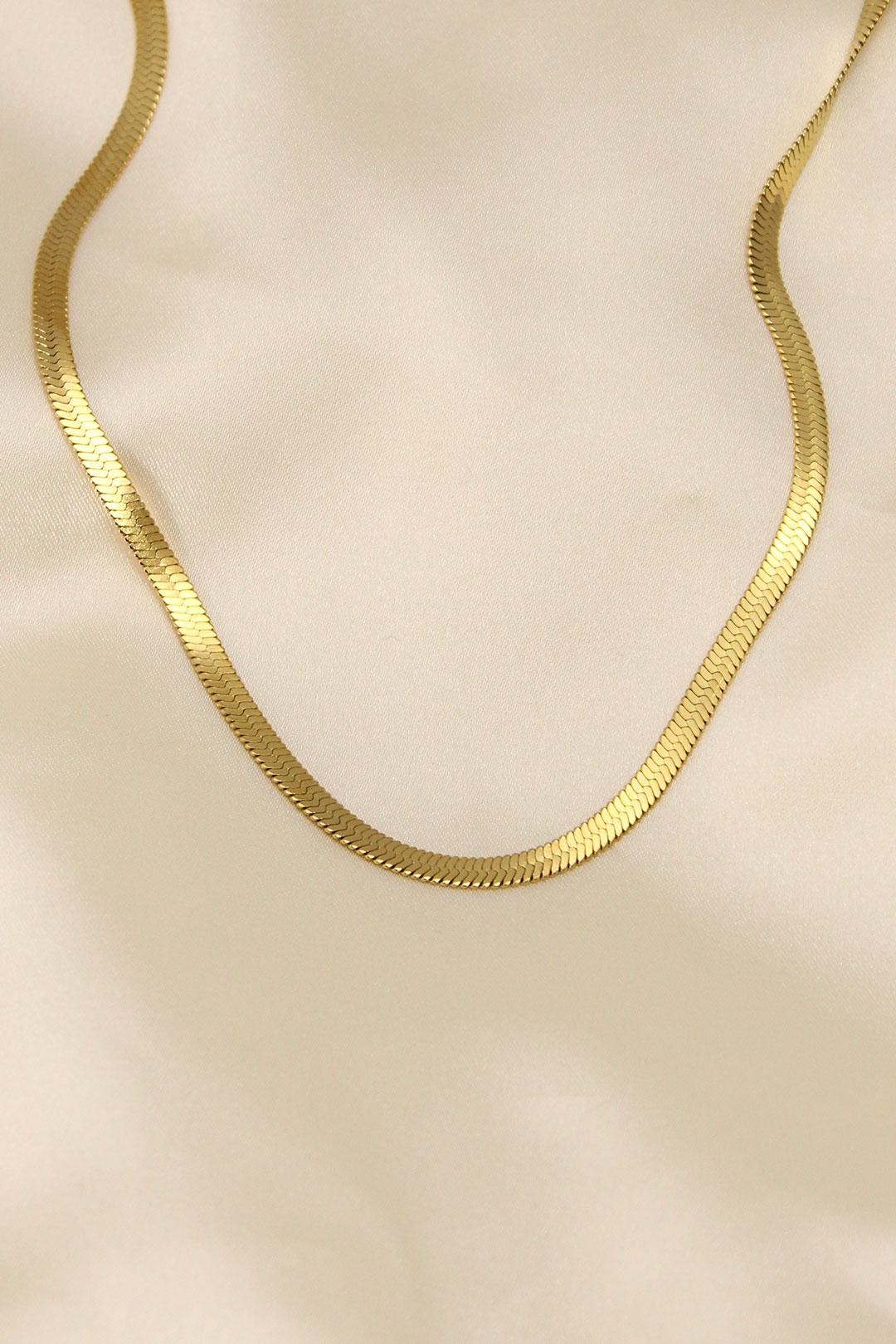 Elegant Gold-Tone Italian Chain Necklace for Women