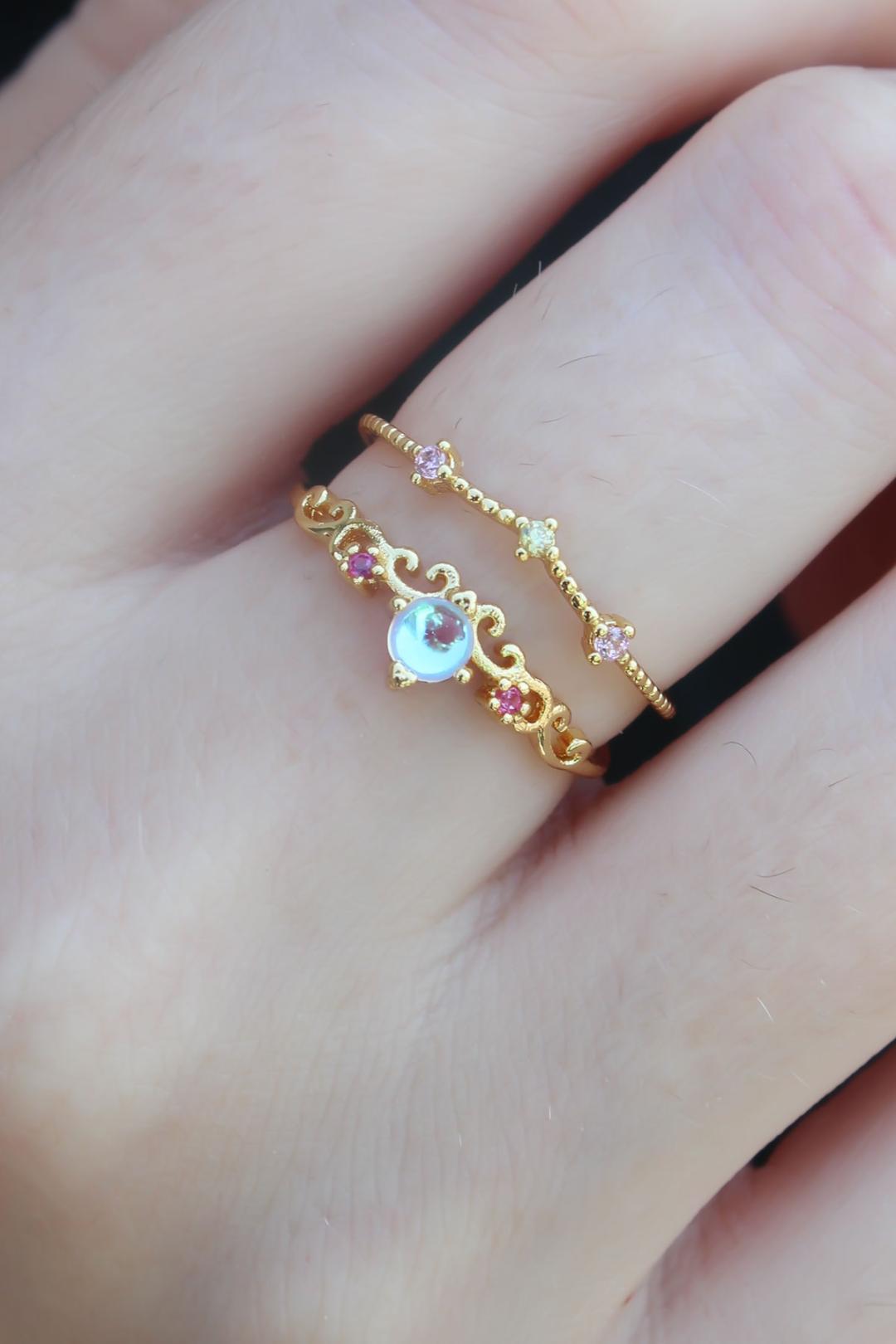 Stunning Gold Tone Zircon Stone Crown Ring for Women