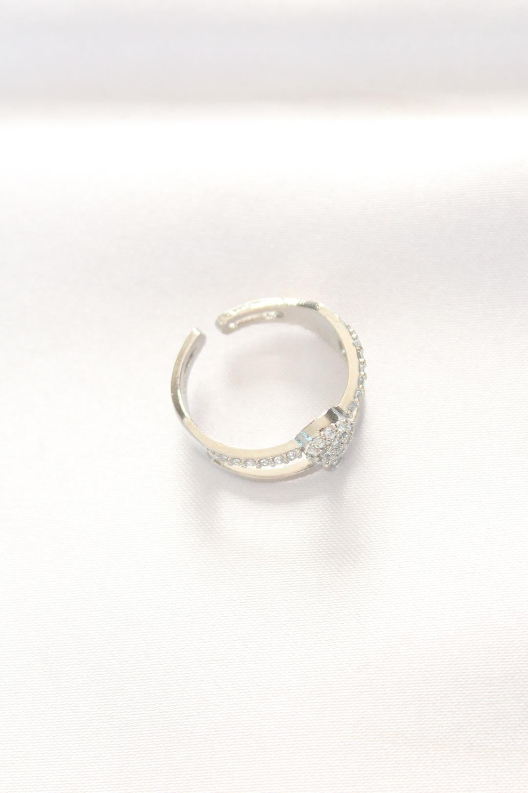 Adjustable Silver Ring with 2-Layered Bead Design - Stylish and Unique!