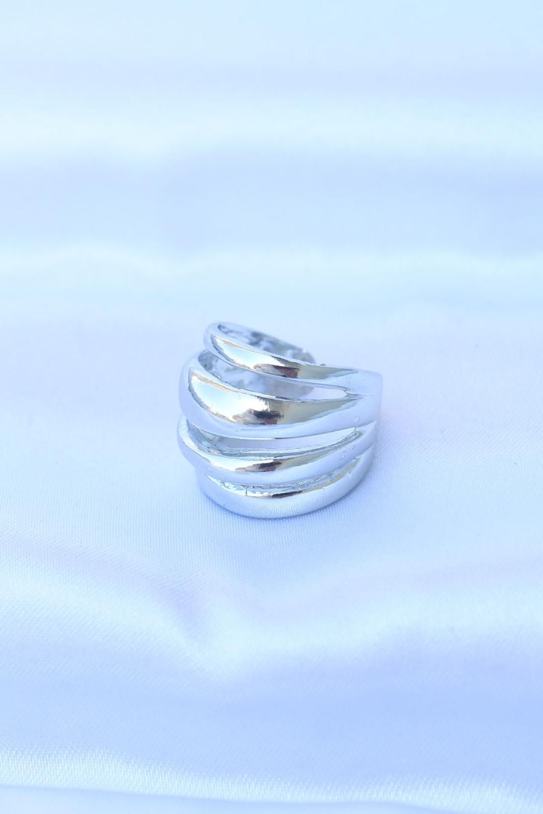 Adjustable Silver Tone Textured Dome Ring - Stylish and Versatile Jewelry Piece