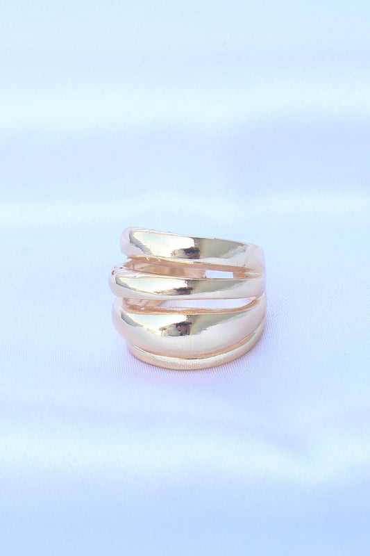 Adjustable Gold Textured Dome Ring - Perfect for Every Occasion