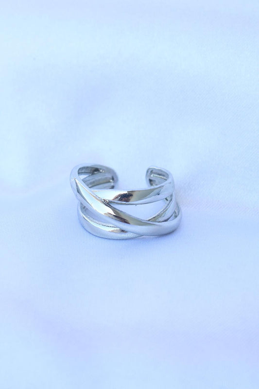 Adjustable Silver Tone Spiral Ring - Stylish and Versatile Jewelry