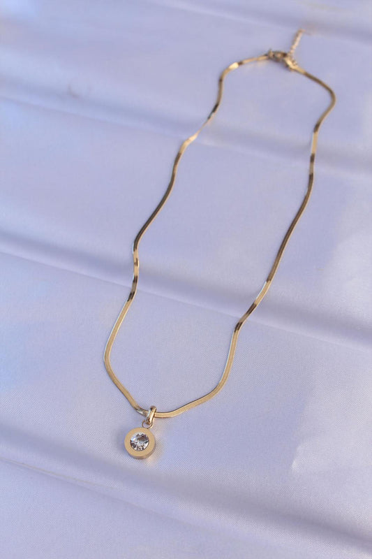 Stunning Gold-Plated 316L Stainless Steel Cartier-Style Necklace with Sparkling Zircon Stones