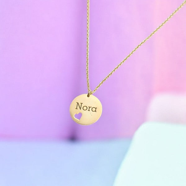 Gold-Plated Heart-Shaped Personalized Name Pendant Necklace for Girls - 925 Sterling Silver Children's Jewelry Collection