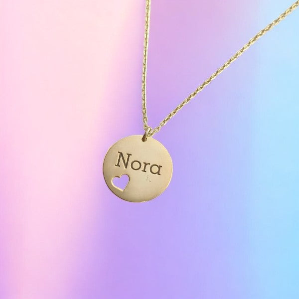 Gold-Plated Heart-Shaped Personalized Name Pendant Necklace for Girls - 925 Sterling Silver Children's Jewelry Collection