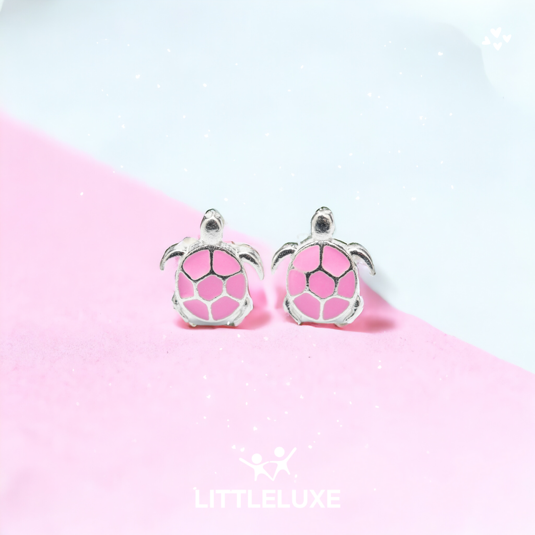 Adorable Silver Turtle Earrings for Girls - Perfect for Little Fashionistas!