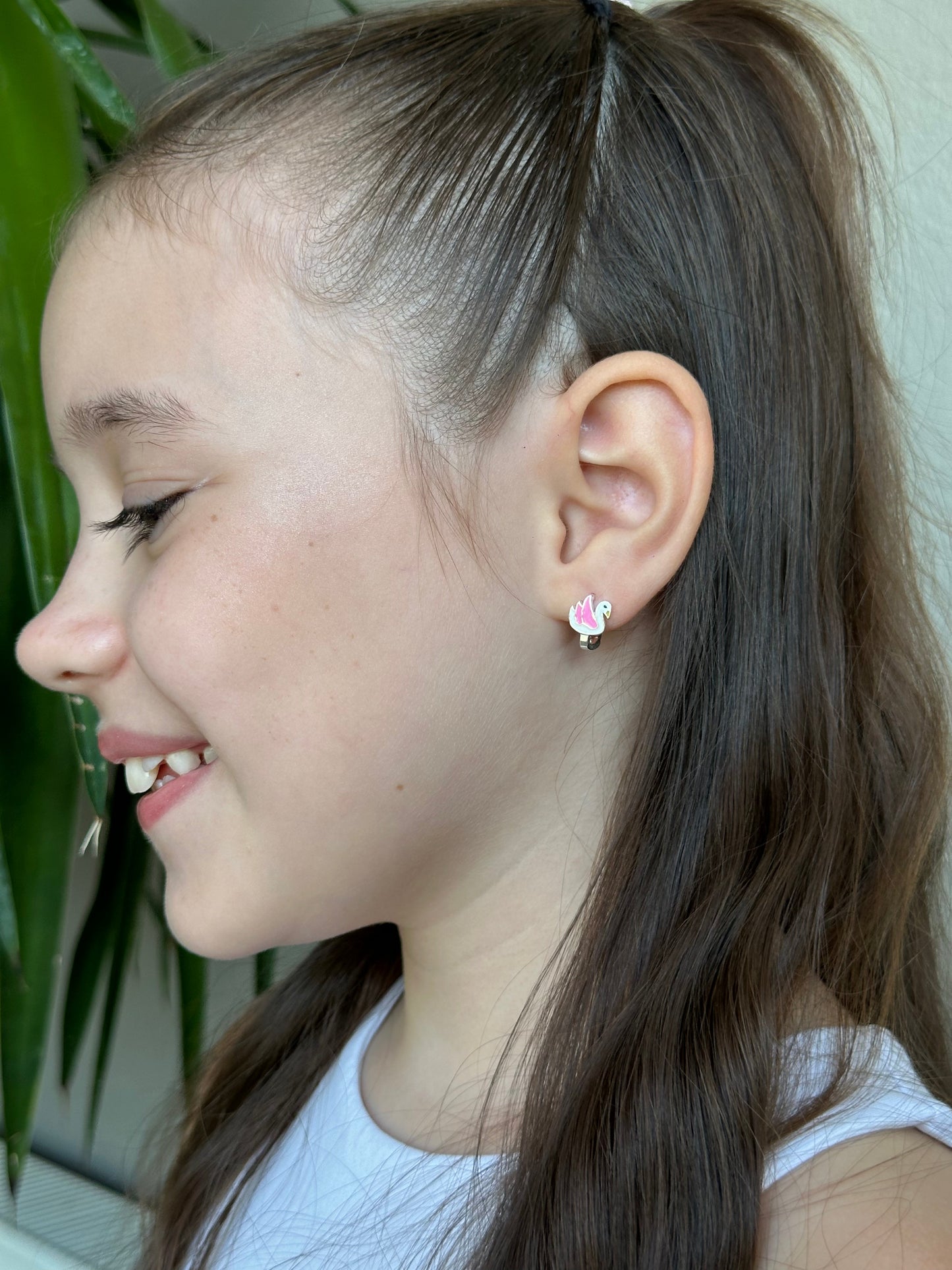 Beautiful Swan-Inspired Silver Earrings for My Precious Daughter