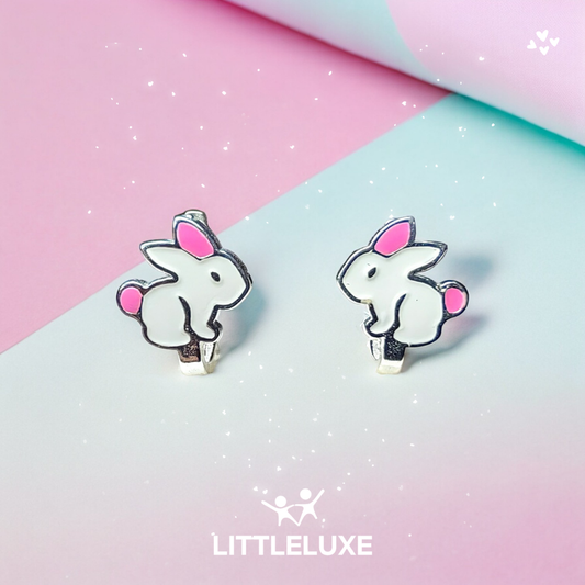 Adorable Silver Bunny Earrings for Kids - Perfect for Little Ones!