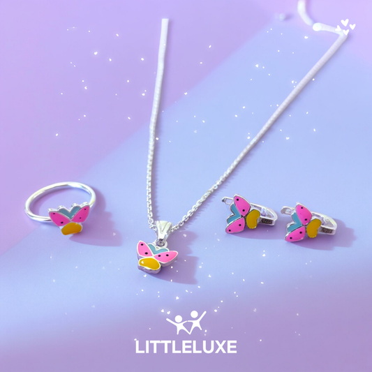 Vibrant Butterfly Jewelry Set Inspired by the Colorful World of Princesses