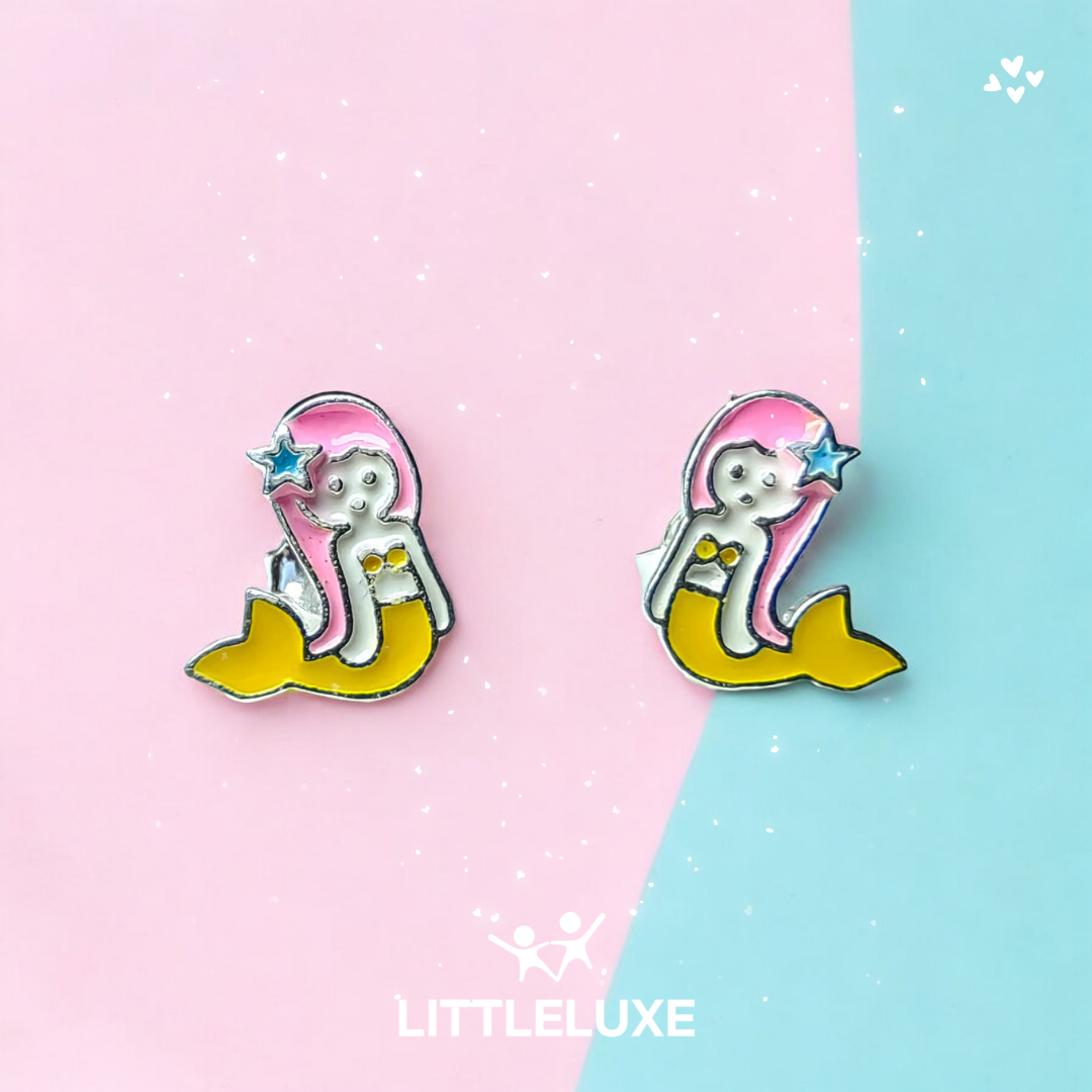 Adorable Mermaid Silver Earrings for Girls Who Love Juice