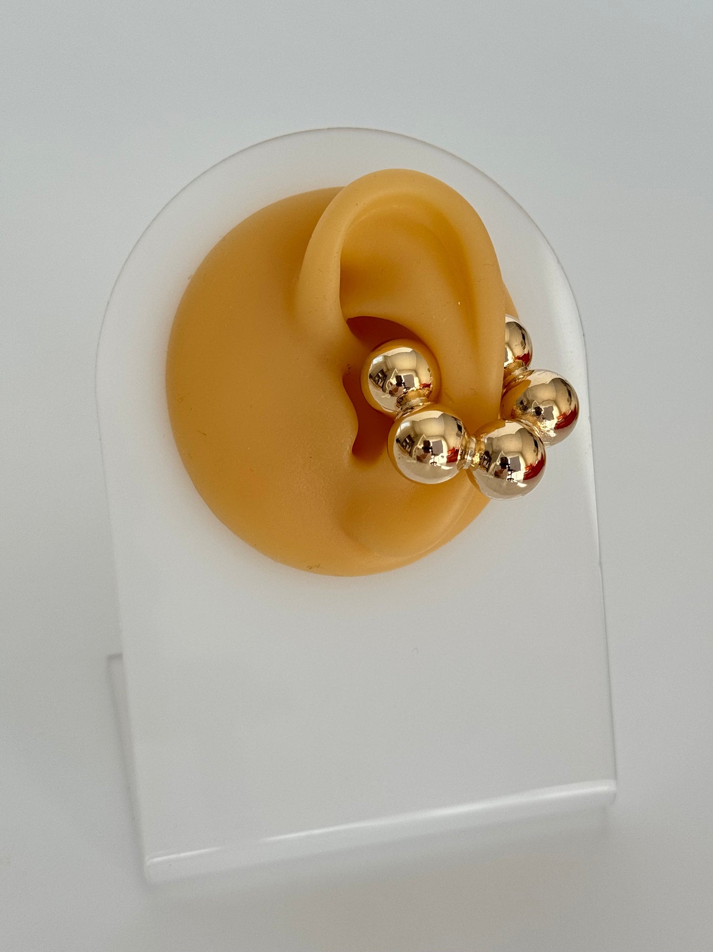 Imported XL Gold Ear Cuff with Charming Bead Details