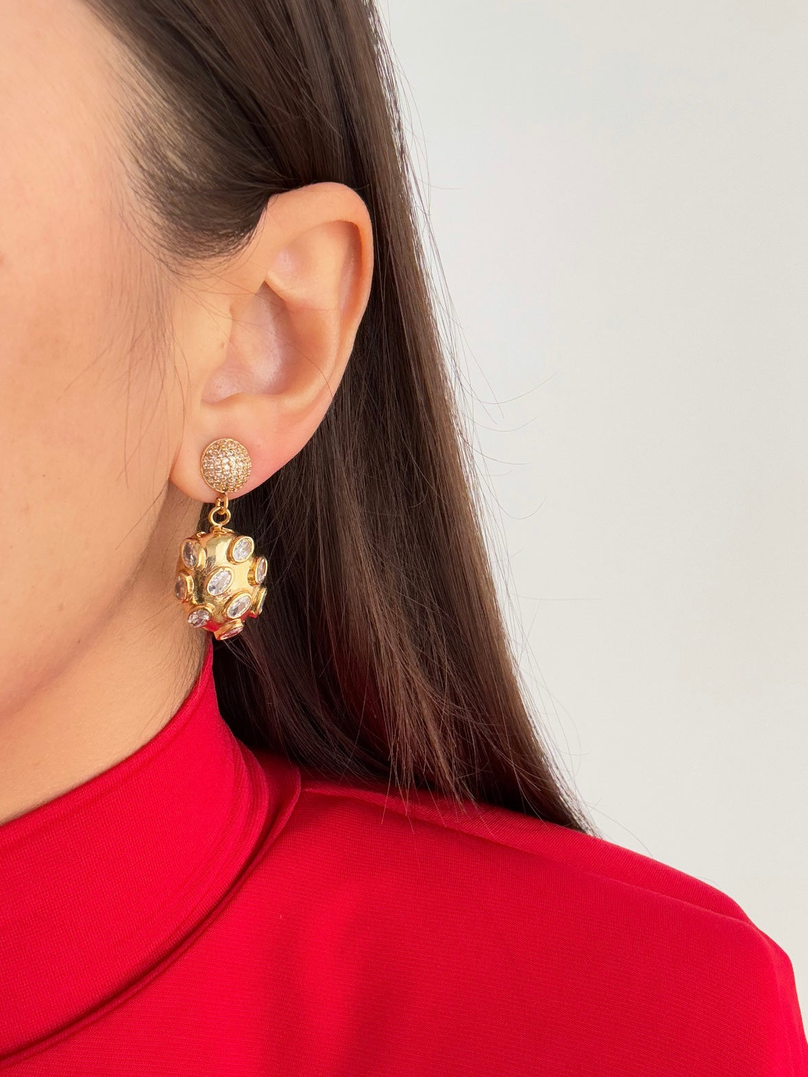 Gold-Plated Earrings with Stunning Stone Detail