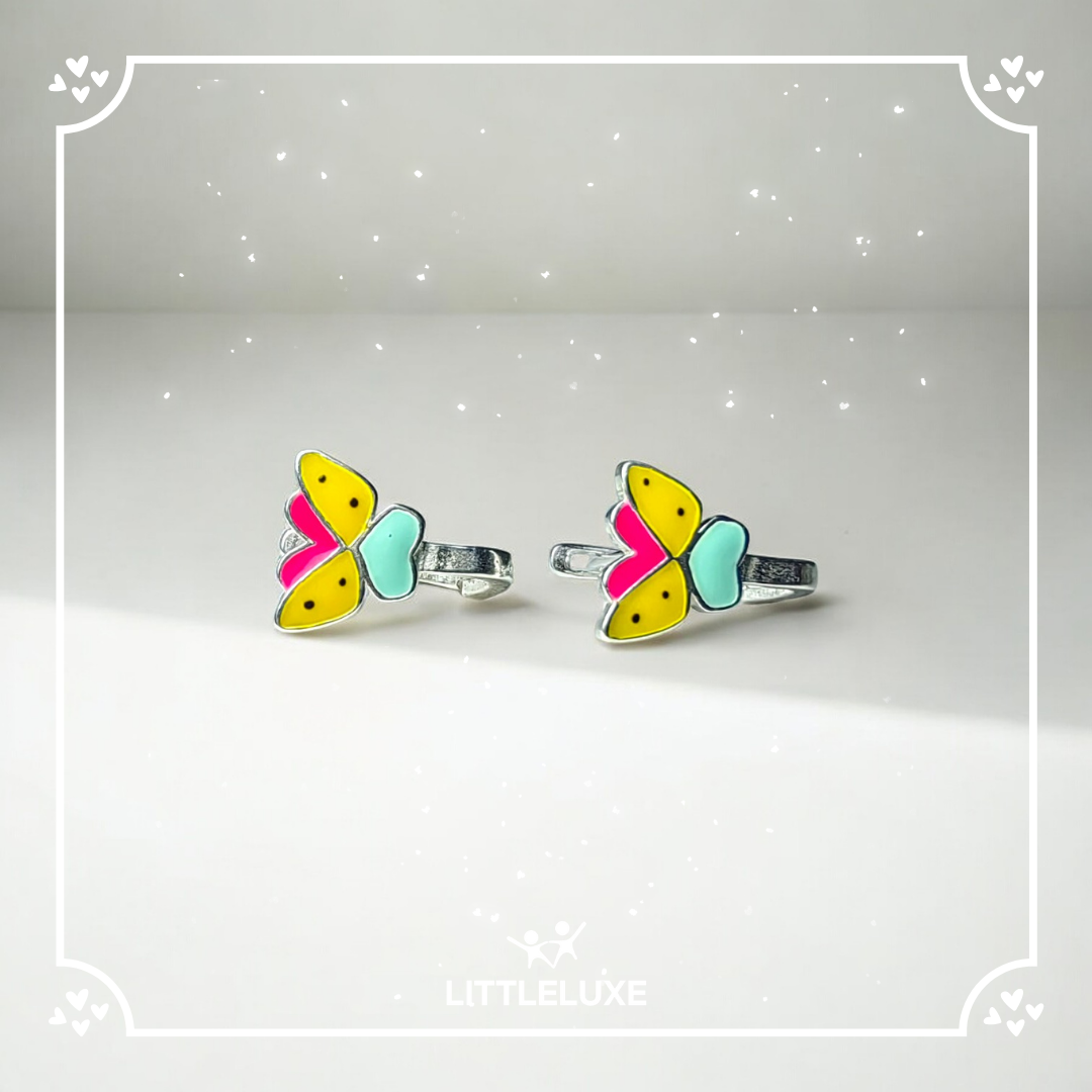 Colorful Butterfly Silver Earrings for Kids: My Daughter's Free-Spirited World