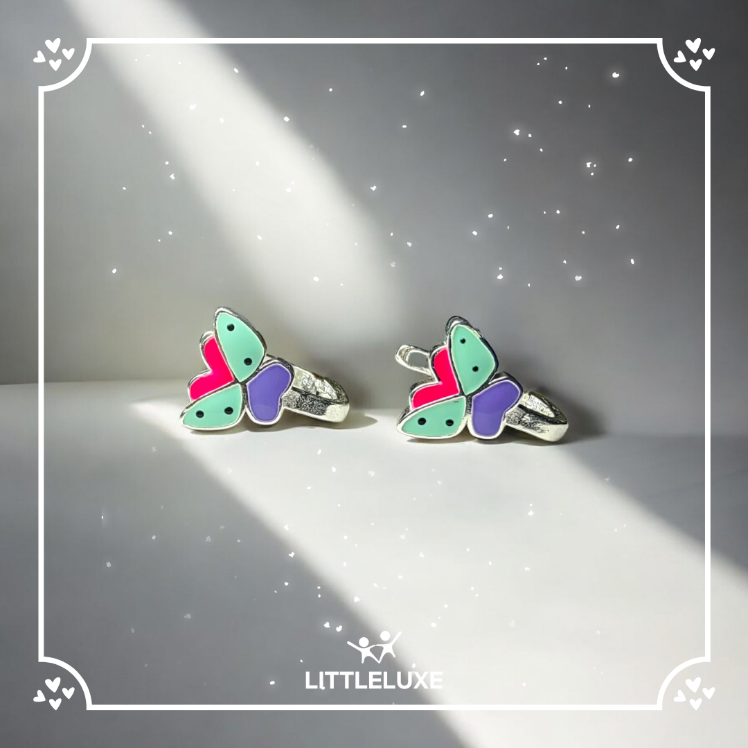 Colorful Butterfly Silver Earrings for Kids: My Daughter's Free-Spirited World