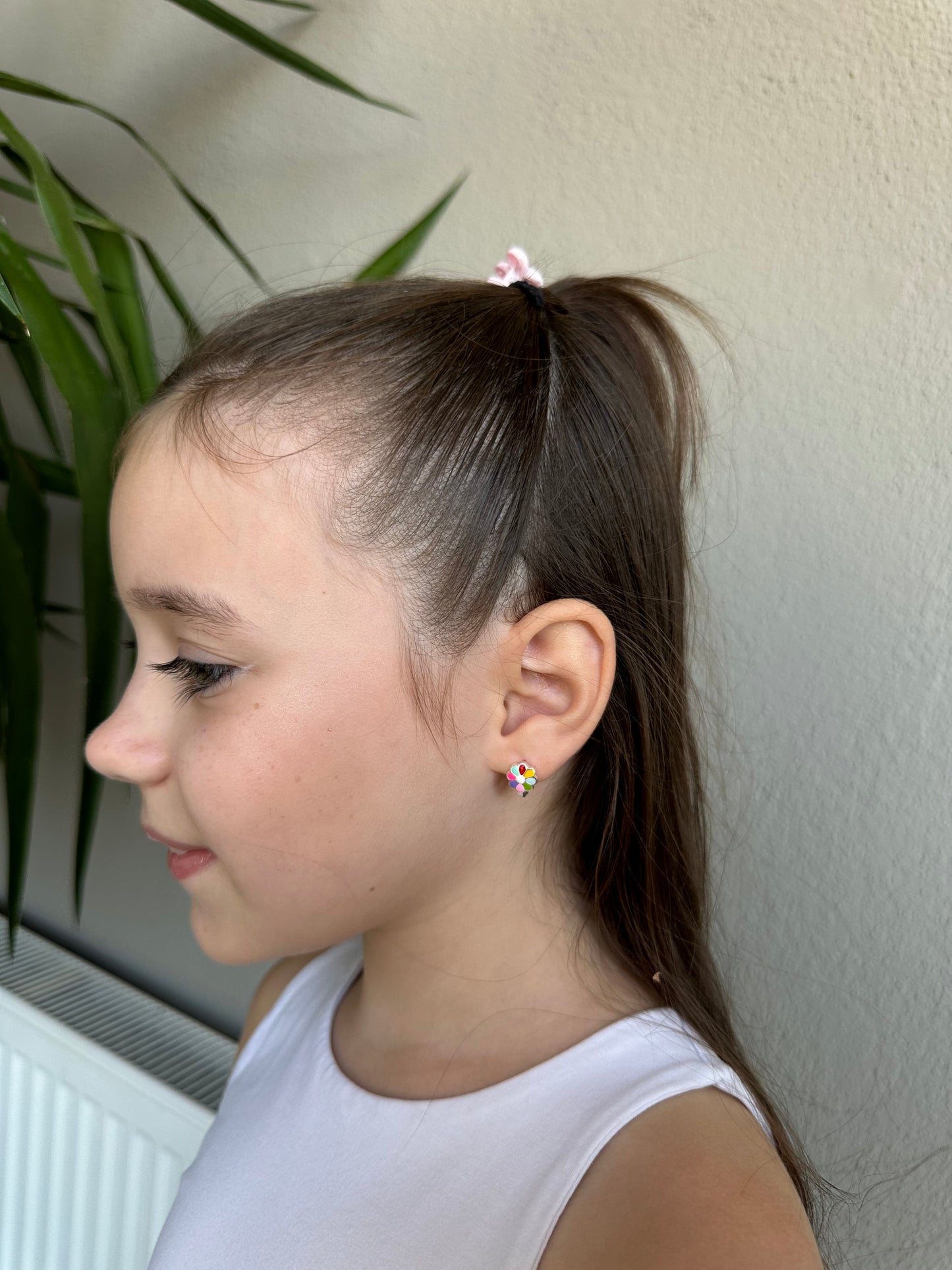 Colorful Daisy Silver Earrings for My Friendly and Close Daughter