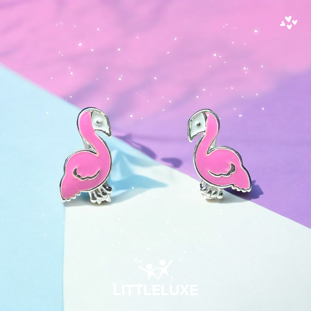 Stunning Flamingo Silver Earrings for My Daughter – A Dazzling Touch of Beauty and Elegance!