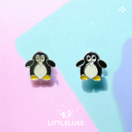 Adorable Silver Penguin Earrings for My Beloved Daughter - Perfect Gift for Little Girls