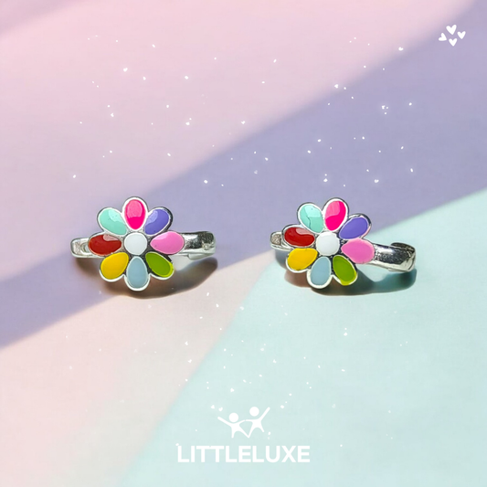 Colorful Daisy Silver Earrings for My Friendly and Close Daughter