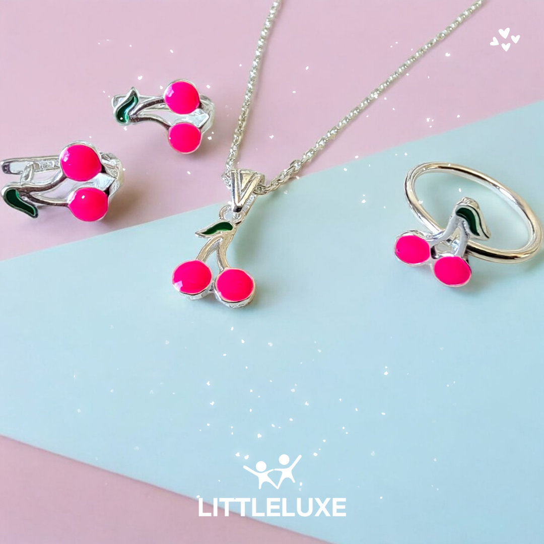 Cherry Blossom Jewelry Set for My Sweet Daughter – Adorable Cherry Motif Design