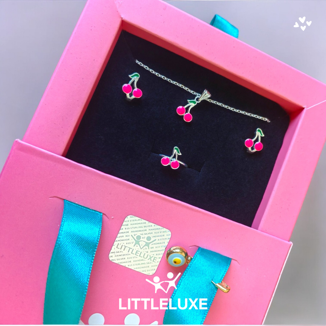 Cherry Blossom Jewelry Set for My Sweet Daughter – Adorable Cherry Motif Design