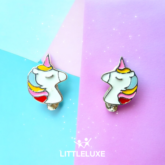 Magical Unicorn Silver Earrings for Imaginative Little Princesses