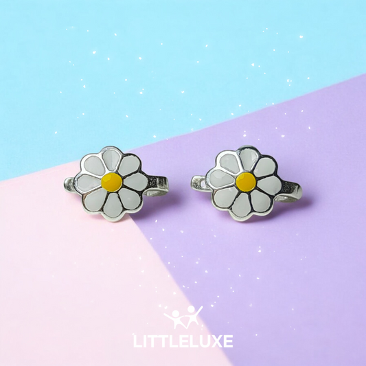 Beautiful Daisy Silver Children's Earrings - Perfect for Little Ones!