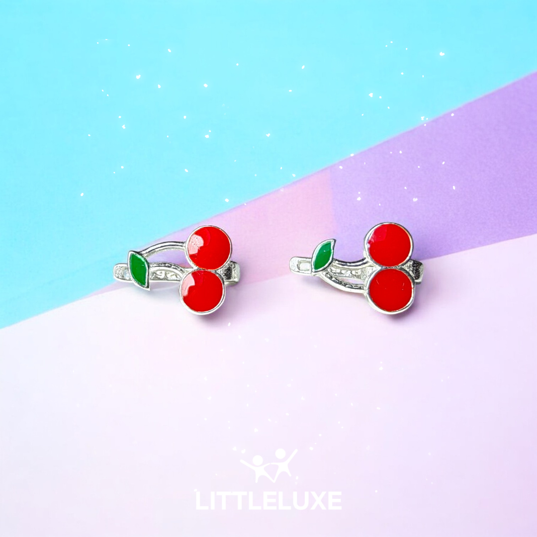 Sweet as Cherry Silver Earrings for Girls – Adorable Jewelry for Your Little Princess