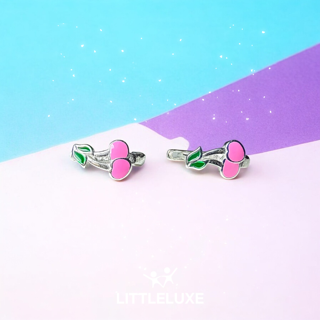 Sweet as Cherry Silver Earrings for Girls – Adorable Jewelry for Your Little Princess