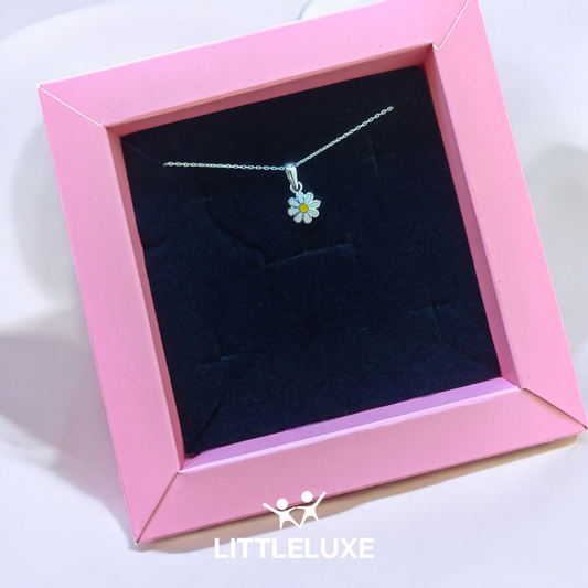 Charming Silver Daisy Necklace for Kids