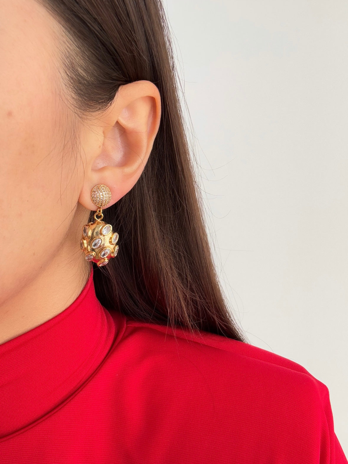 Gold-Plated Earrings with Stunning Stone Detail