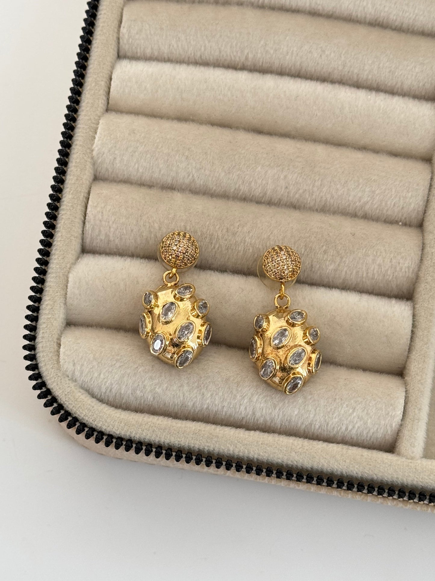 Gold-Plated Earrings with Stunning Stone Detail