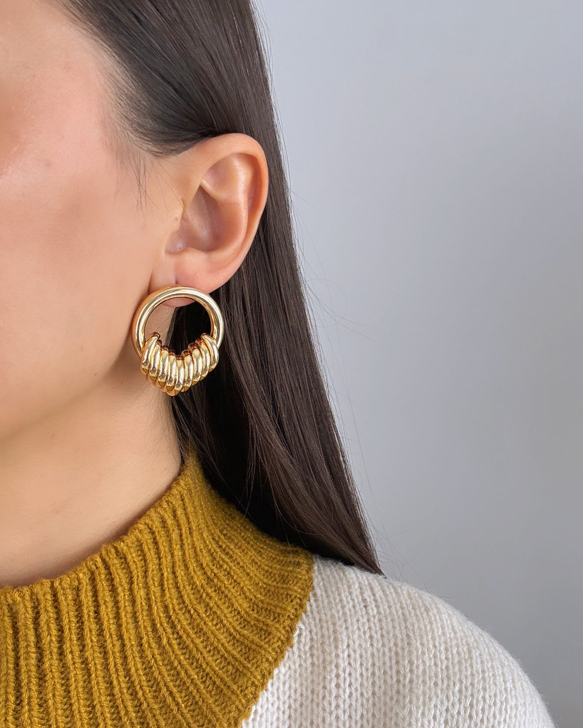 Imported Gold Hoop Earrings with Stunning Detail