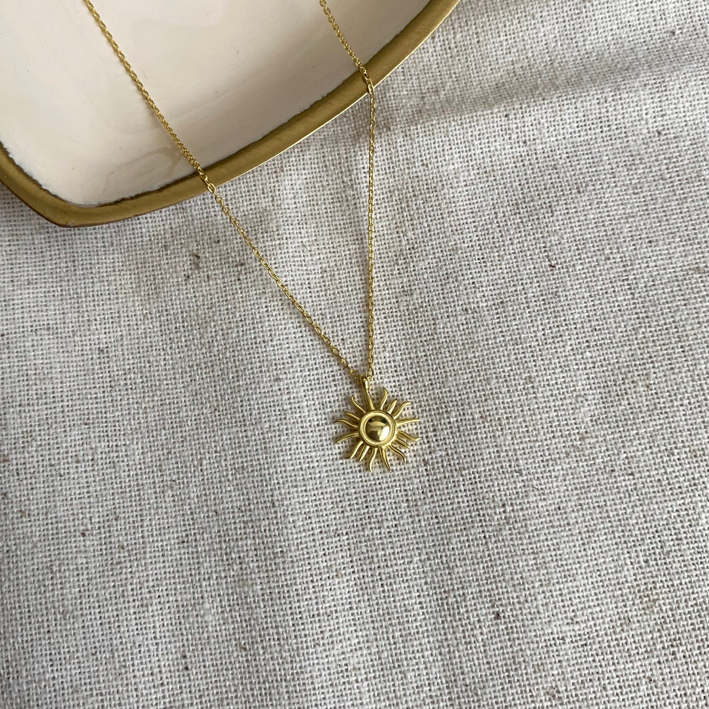 Sterling Silver Sun Pendant Necklace