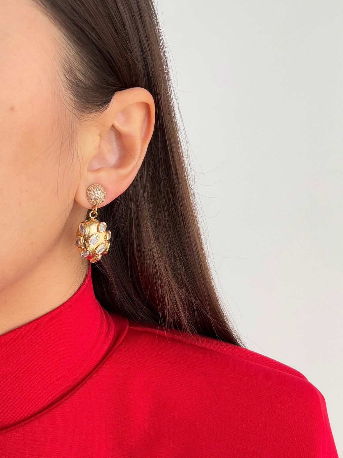 Gold-Plated Earrings with Stunning Stone Detail