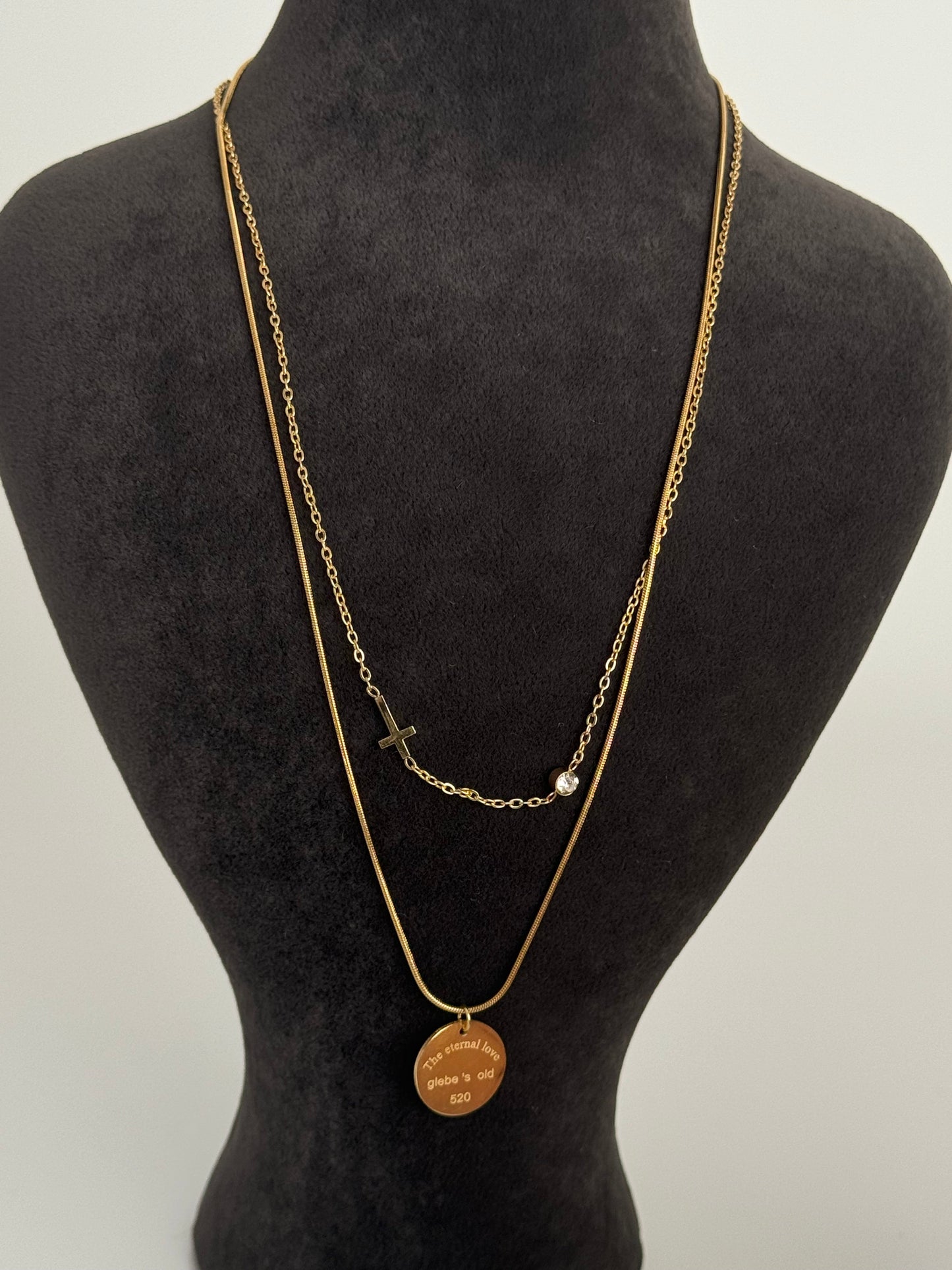 Intricately Designed Gold Steel Necklace