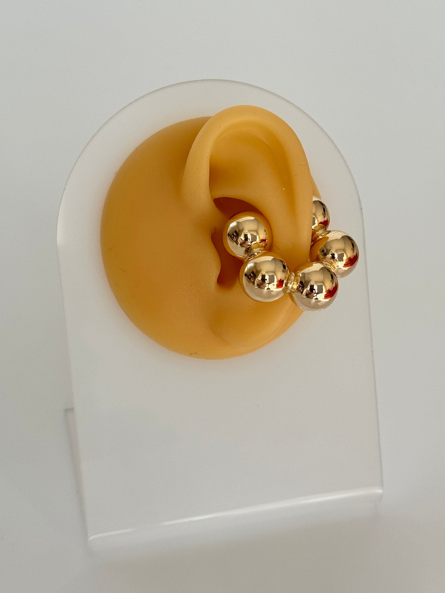 Imported XL Gold Ear Cuff with Charming Bead Details