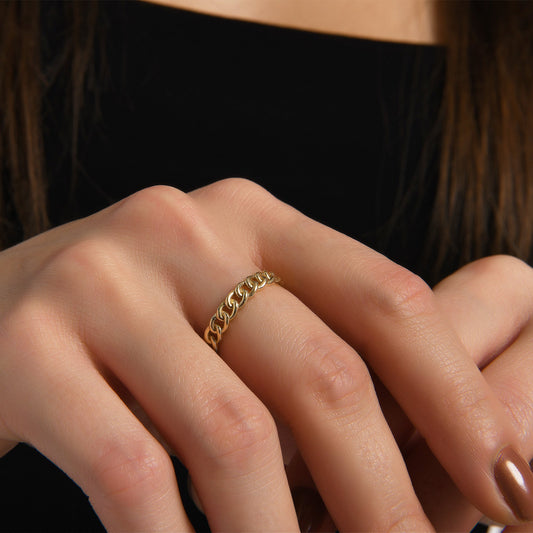 Statement Bold Chain Gold Ring