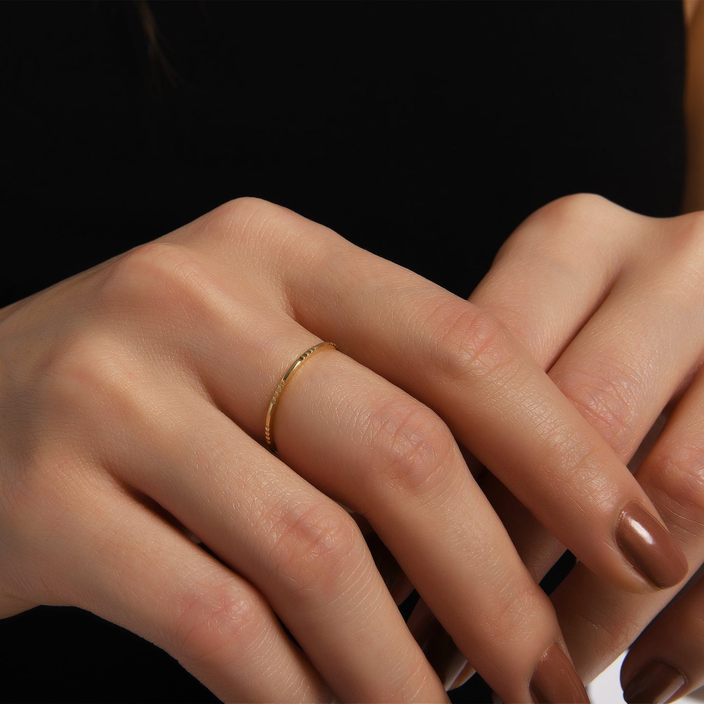 Stunning Gold Stacked Link Ring - Unique Design for Effortless Style