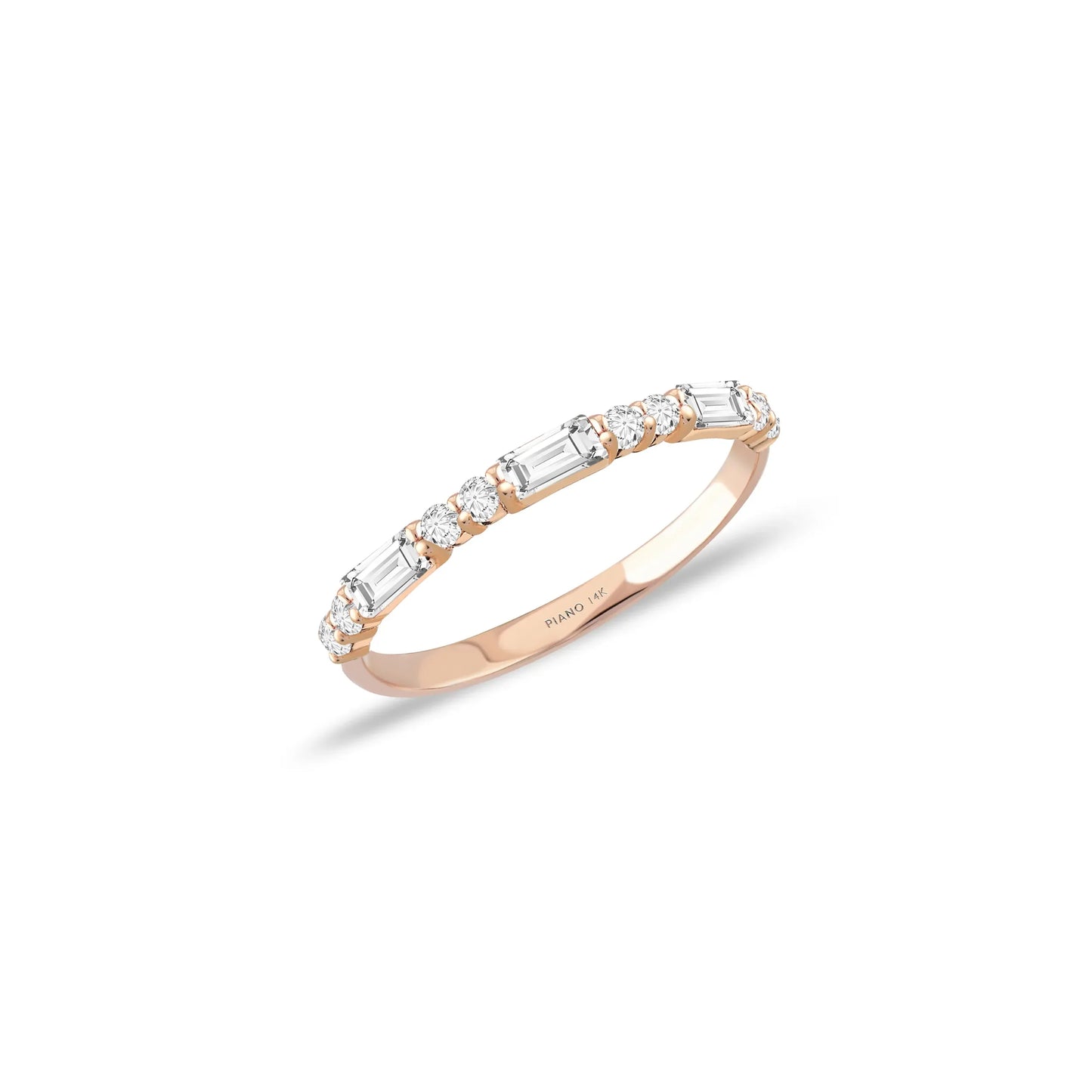 Bagetto Half Circle Gold Ring - Elegant and Stylish Design