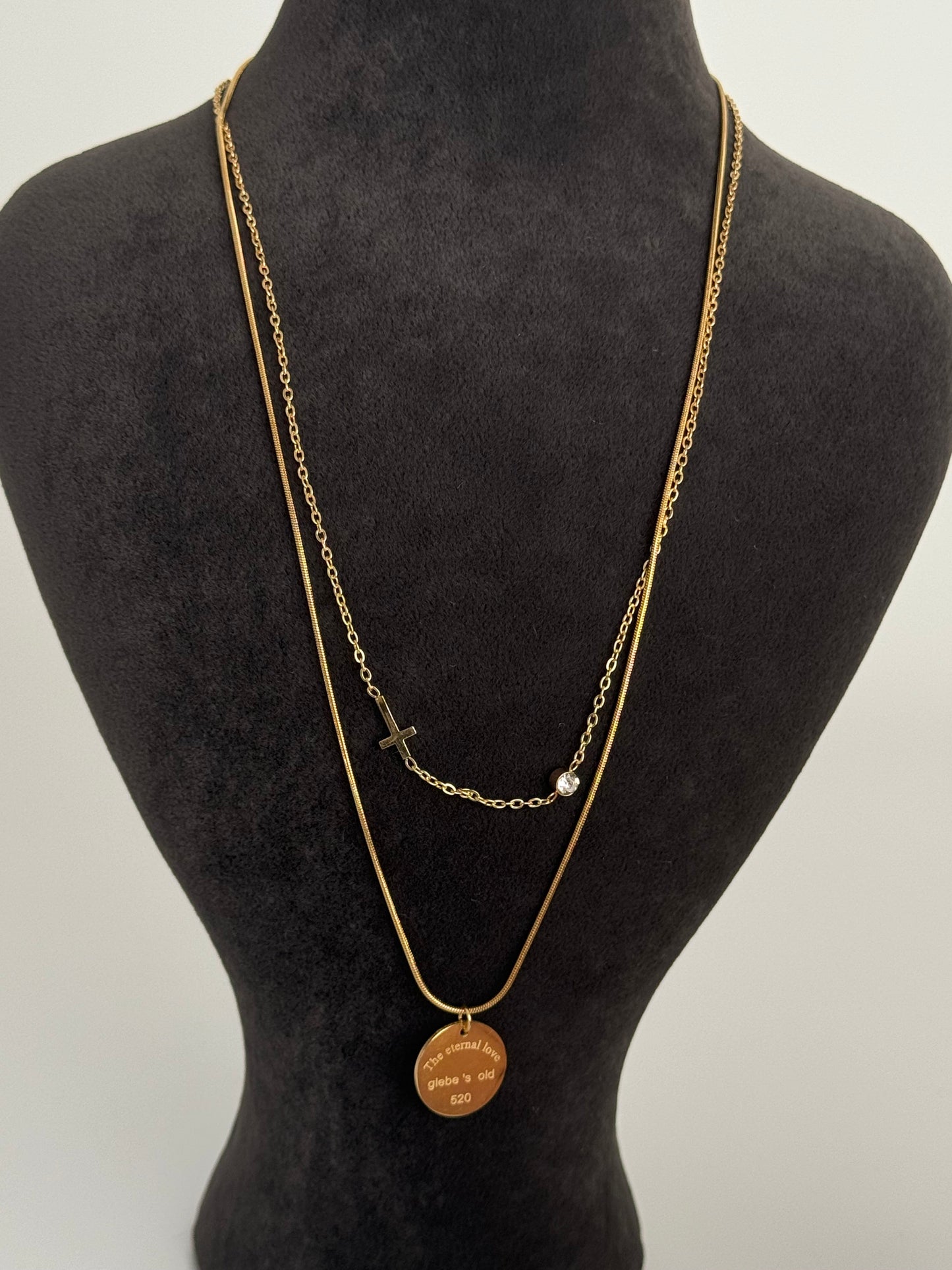 Intricately Designed Gold Steel Necklace