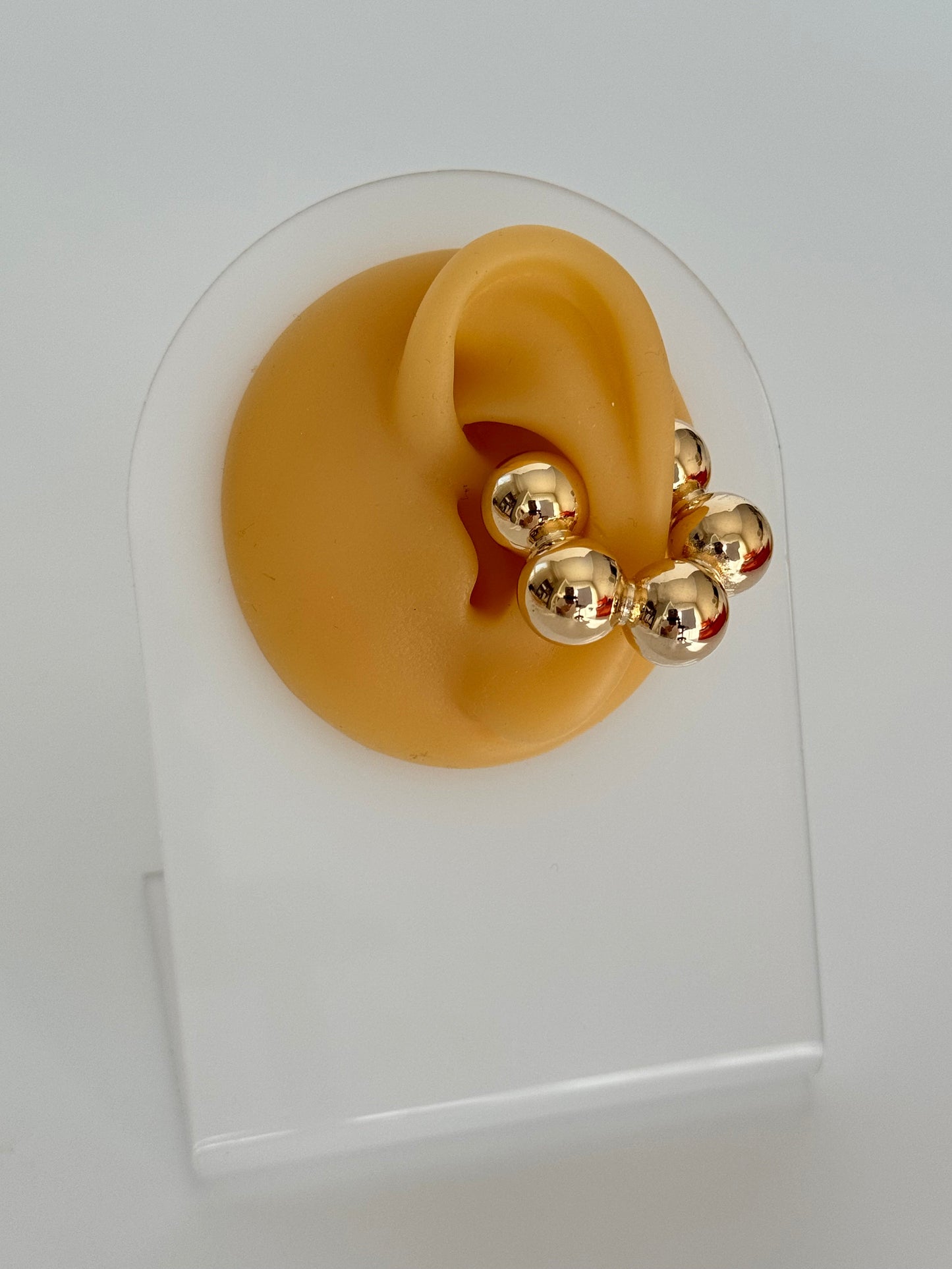 Imported XL Gold Ear Cuff with Charming Bead Details