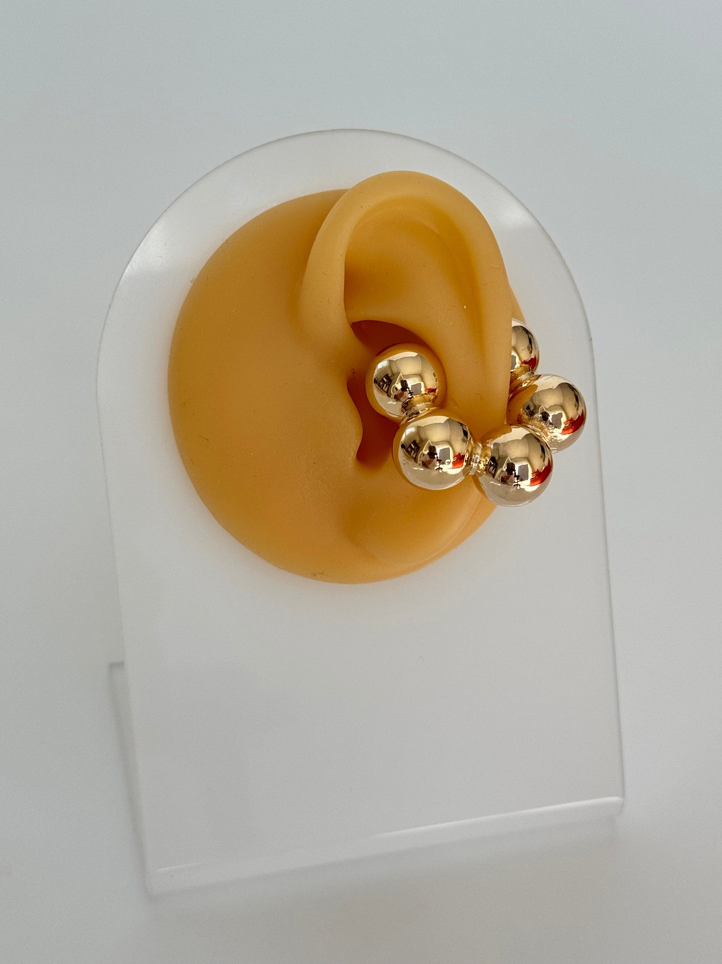 Imported XL Gold Ear Cuff with Charming Bead Details