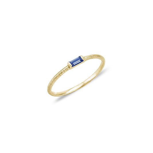 Stunning Horizontal Gold Ring with Textured Line Design and Sparkling Stones