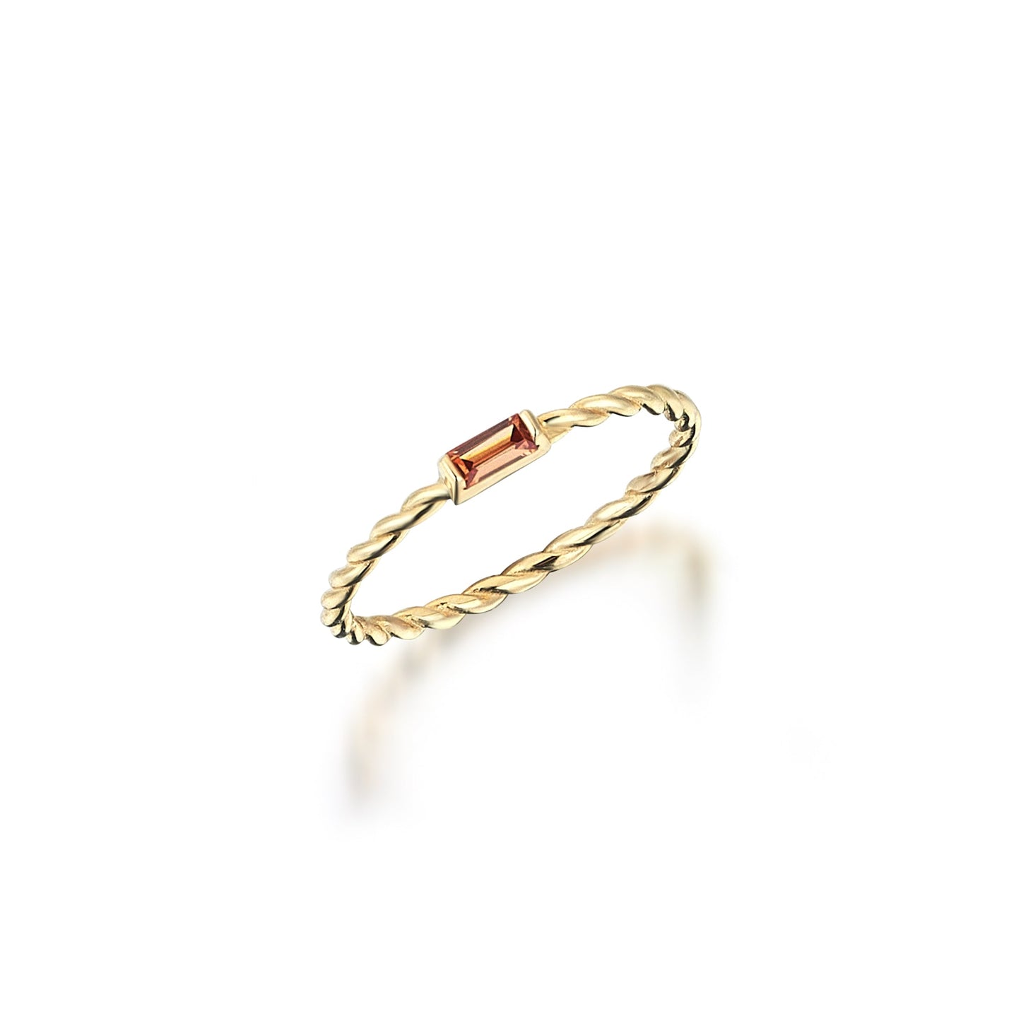 Stunning Gold Ring with Horizontal Baguette Cut Stones